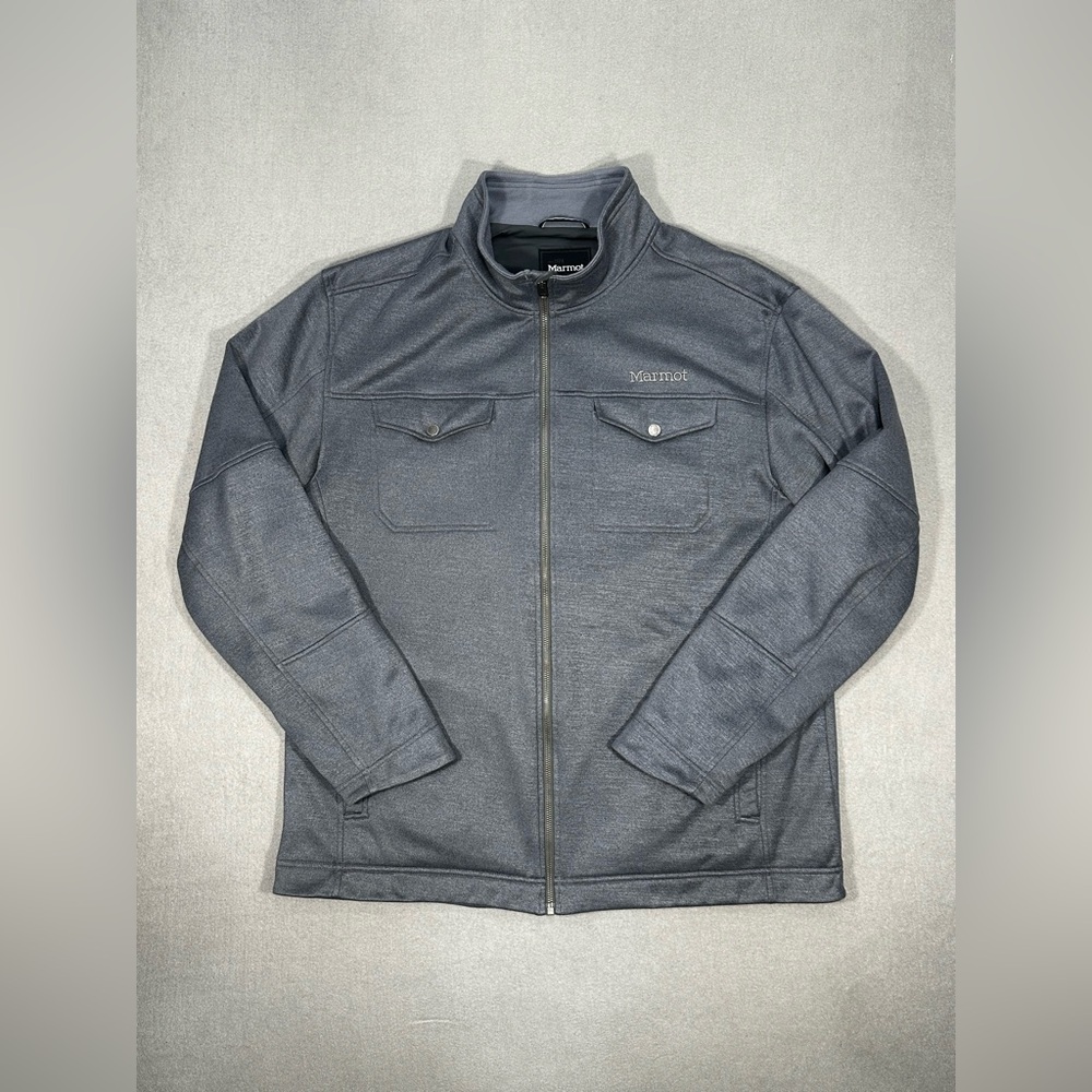 Marmot Softshell Jacket Men’s XXL Gray Full Zip Outdoor Hiking Stretch Coat